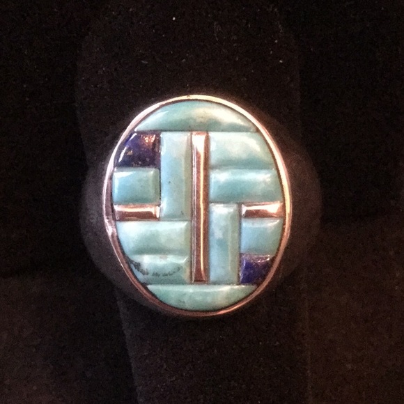Gentlemen’s Genuine Turquoise Ring - Picture 2 of 8